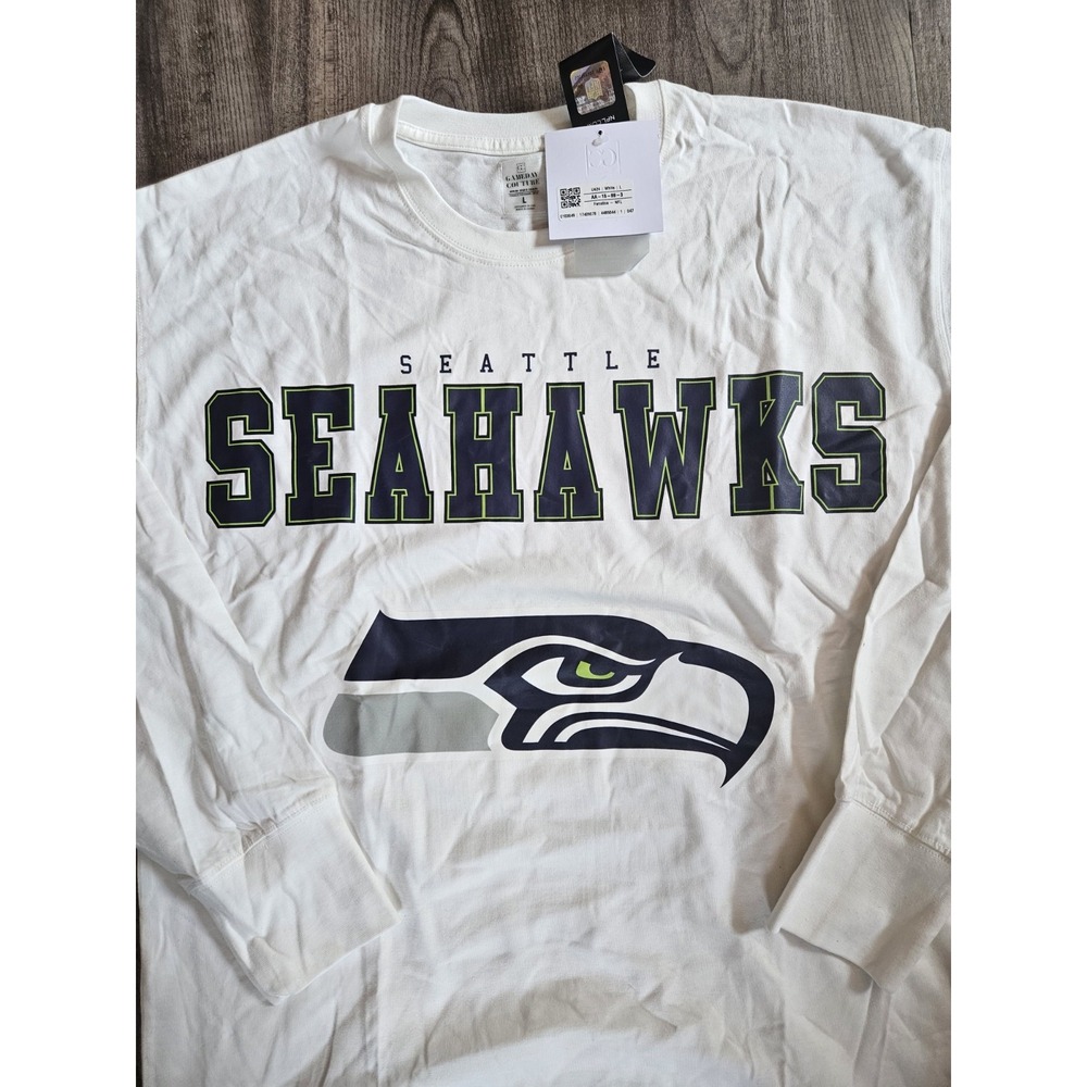 Seattle Seahawks Gameday Couture Long Sleeve T-Shirt White Size L - Picture 2 of 3